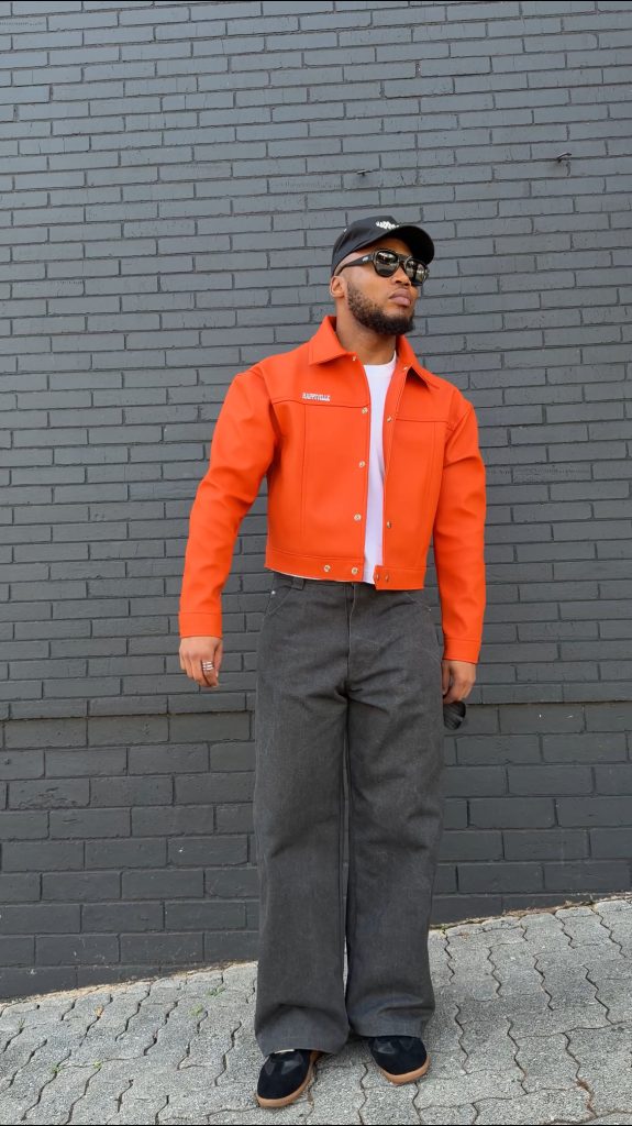 Blood-Orange Leather Jacket