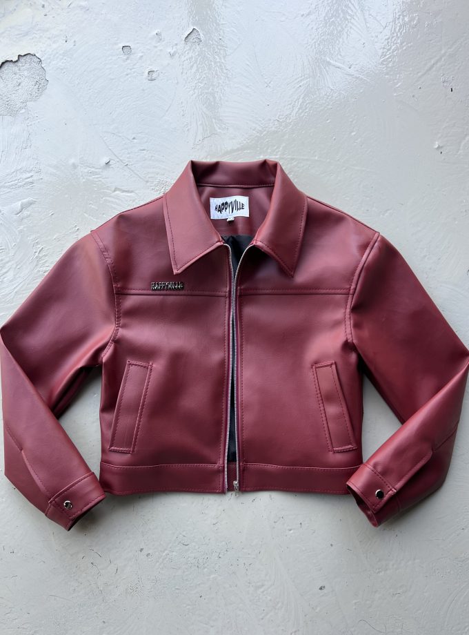 Maroon-Shade Leather Jacket