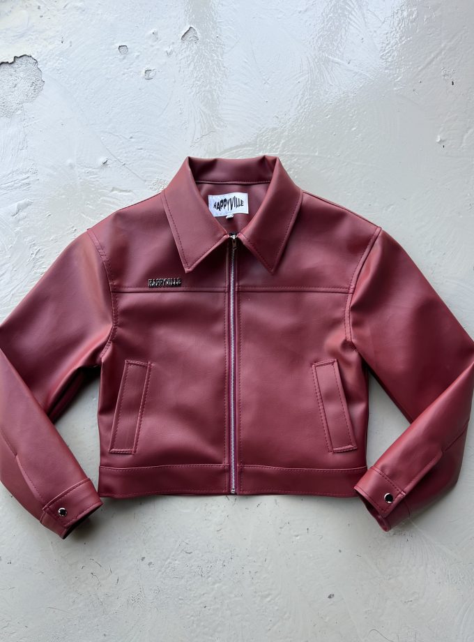 Maroon-Shade Leather Jacket